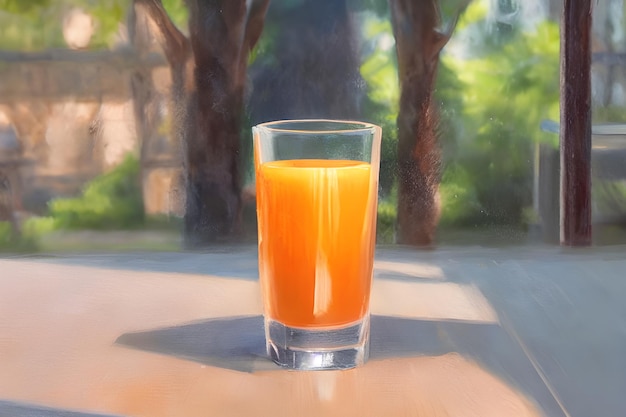 Картина из стакана апельсинового сока