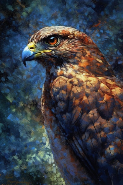 A painting of a golden eagle