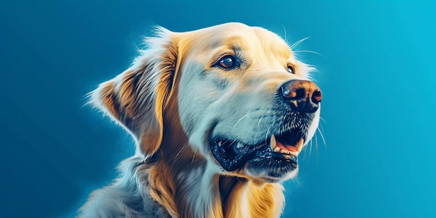 Foto un dipinto di un cane golden retriever ai generato