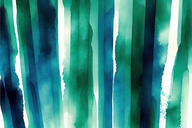 A painting of green and blue stripes on a white background generative AI