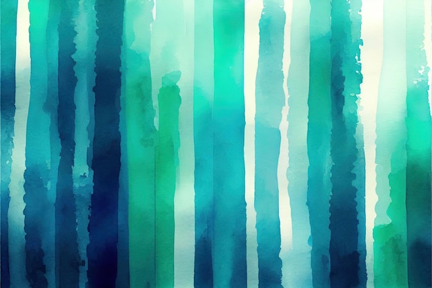 Photo a painting of green and blue stripes on a white background generative ai