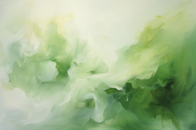 Photo painting of a green and white painting with a black border generative ai