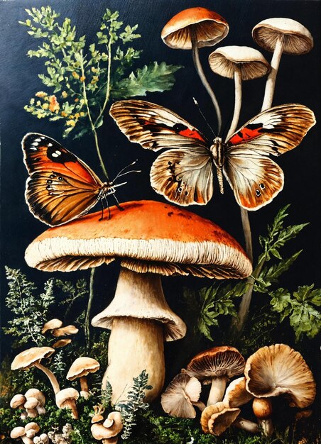 a painting of a group of butterflies on a book cover