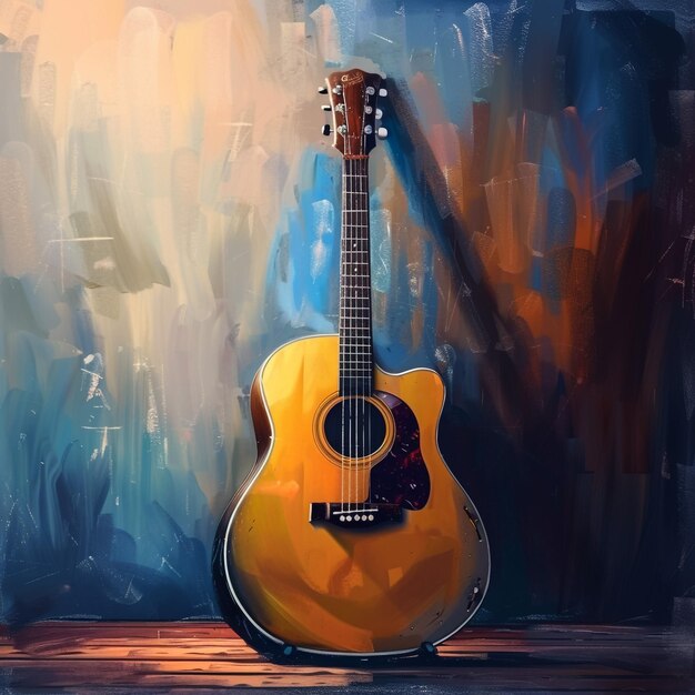 a painting of a guitar with the word  im a  on it