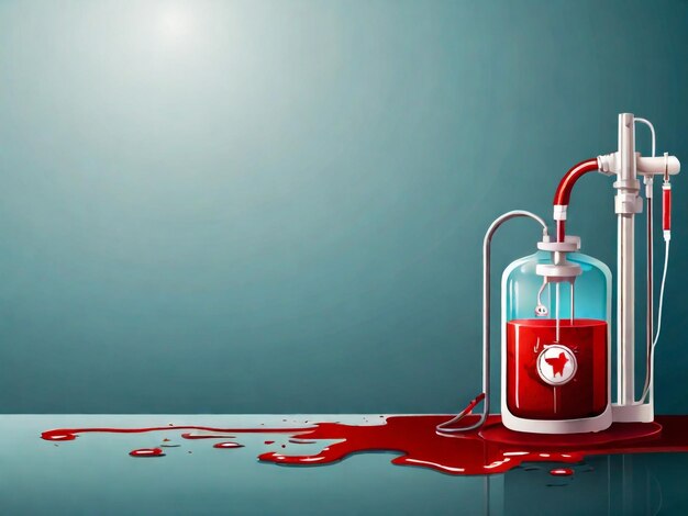 a painting of a heart with blood dripping on the table