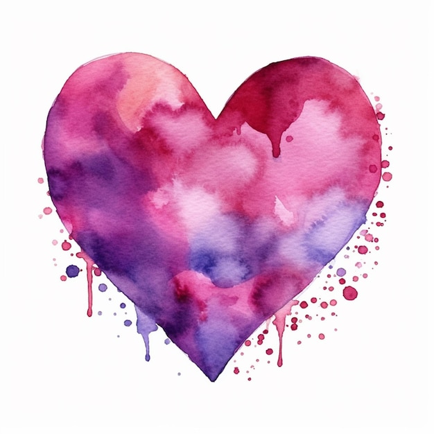 Painting of a heart with a splash of paint on it generative ai