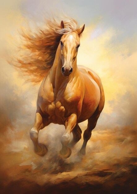 雲の空で風に駆け寄る馬の絵 - ガジェット通信 GetNews