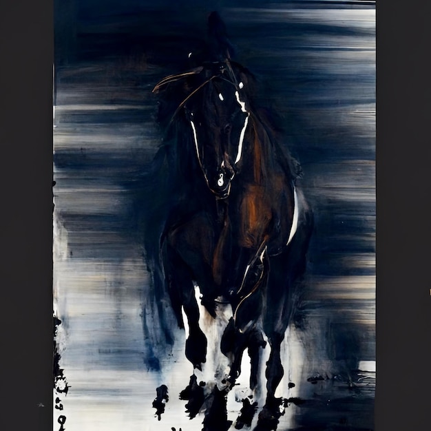 Photo a painting of a horse in the water