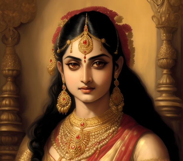 painting of Indian indian princess