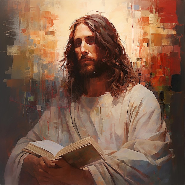 Premium AI Image | A painting of jesus with the word christ on it