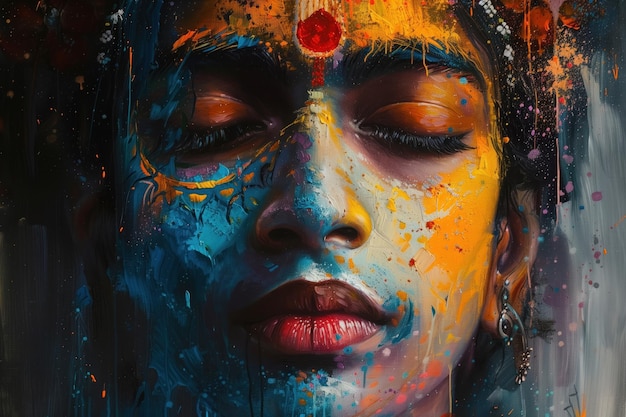 Photo painting of krishna generative ai