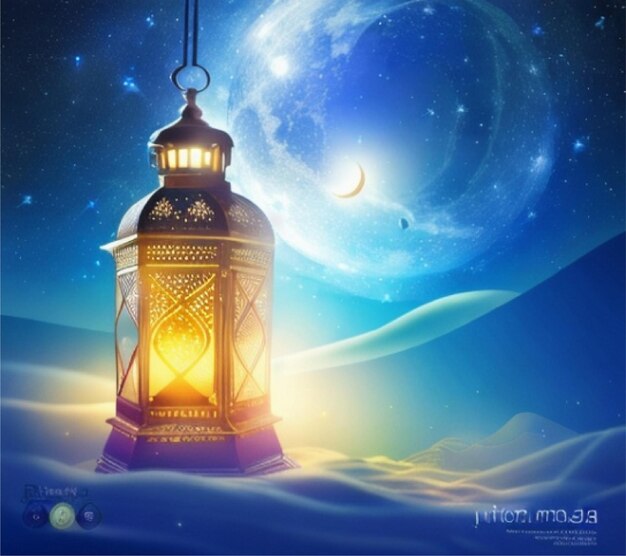 Photo a painting of a lantern with the words hier mjm on it