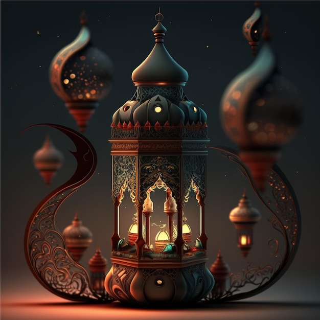 A painting of a lantern