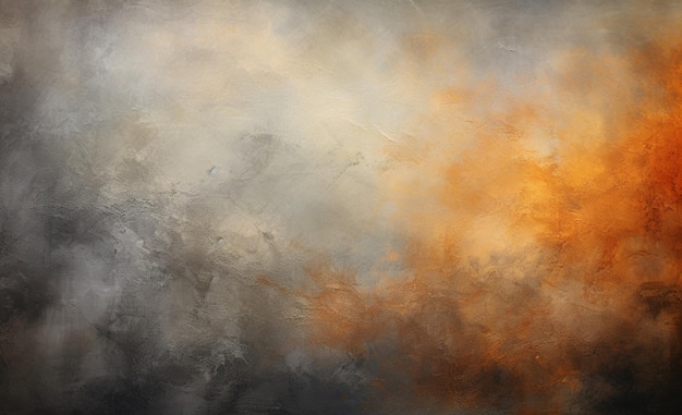 painting of a large orange and grey cloud with a black background generative ai