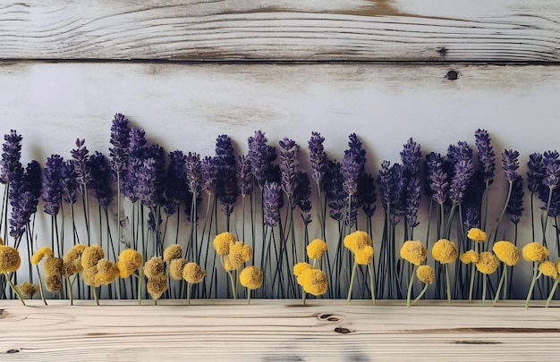 A painting of lavender flowers on a wooden surface