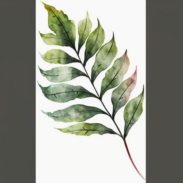 A painting of a leaf with the word