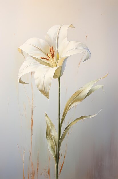 Photo a painting of a lily with the title  lily  on the bottom