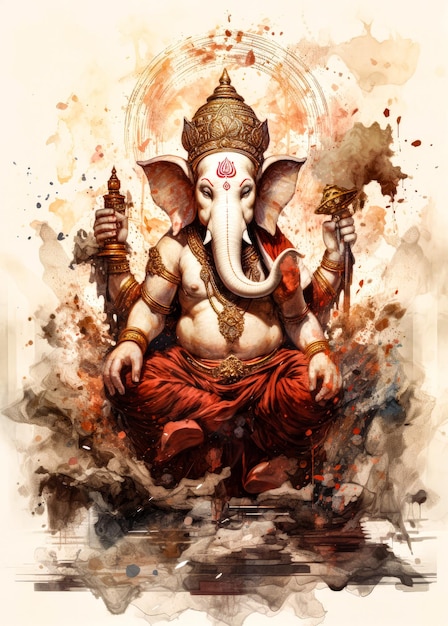 a painting of Lord Ganesha Hinduism the god of love