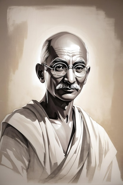 Картина портрета Махатмы Ганди
