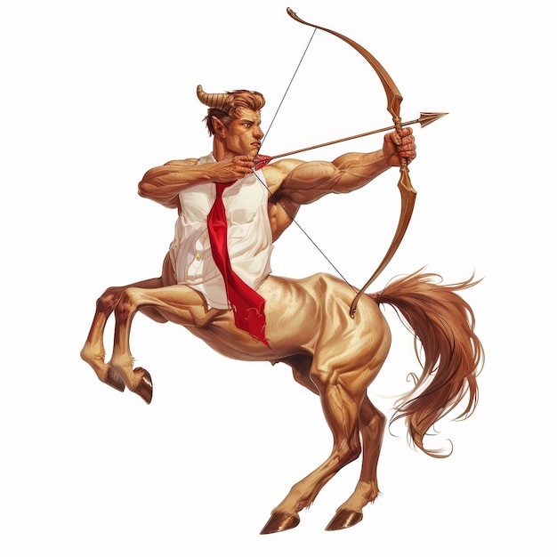 Painting of Man on Horse With Bow and Arrow Riding Towards Target