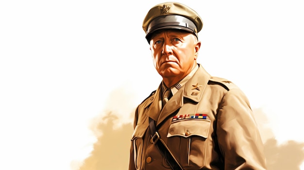 Photo a painting of a man in a military uniform