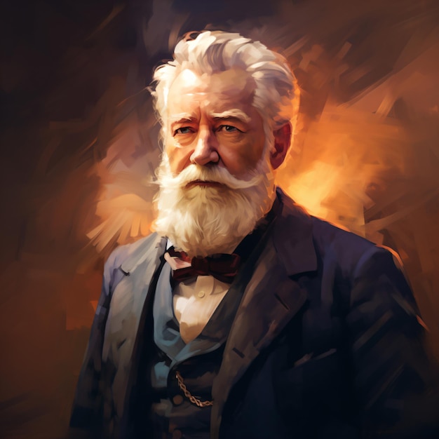 a painting of a man with a beard and a suit