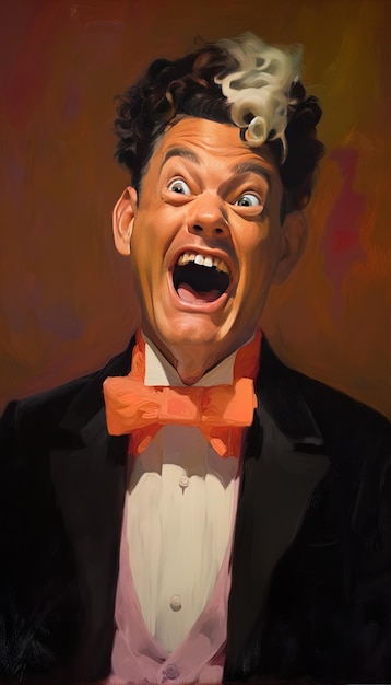 Photo a painting of a man with a big mouth