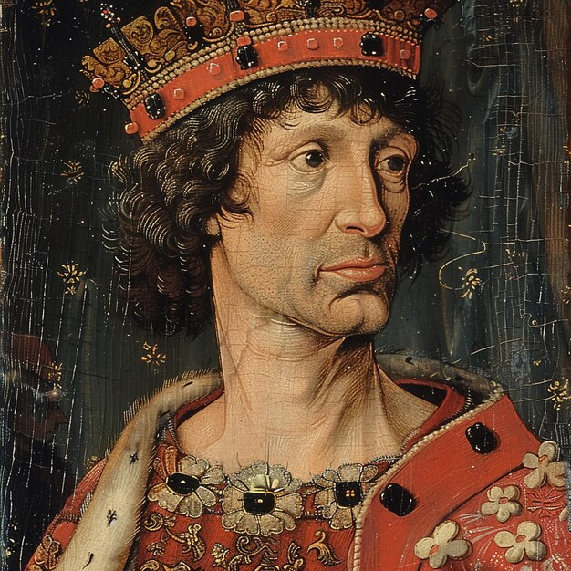 Photo a painting of a man with a crown and a crown