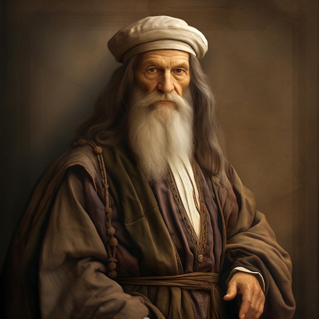 a painting of a man with a long beard