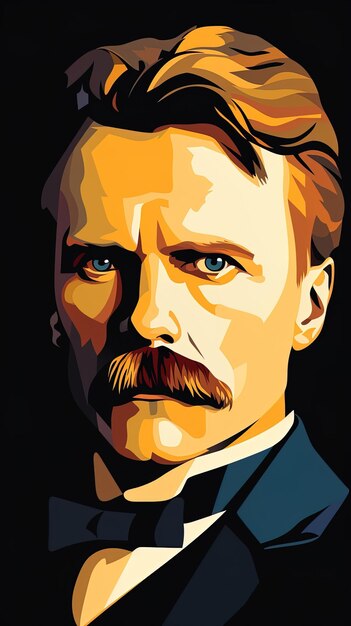 Photo a painting of a man with a mustache and a mustache