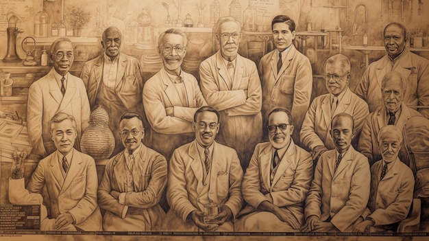 A painting of the men of the old west indies