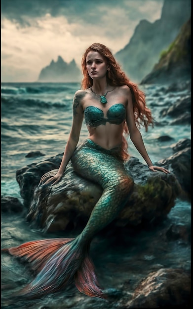 a painting of a mermaid