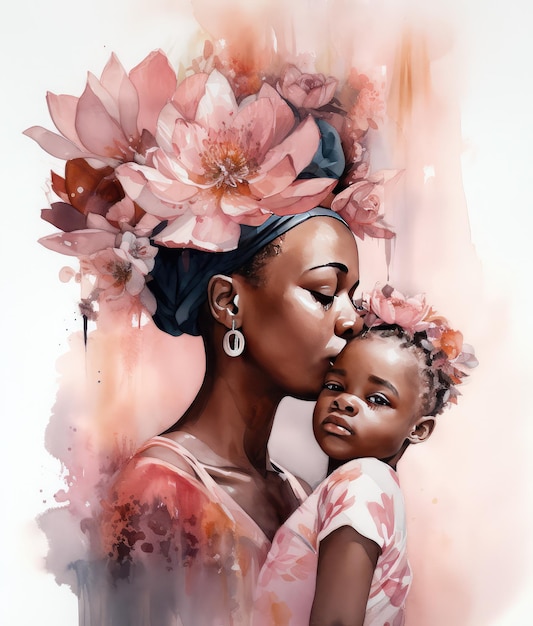 A painting of a mother and her baby