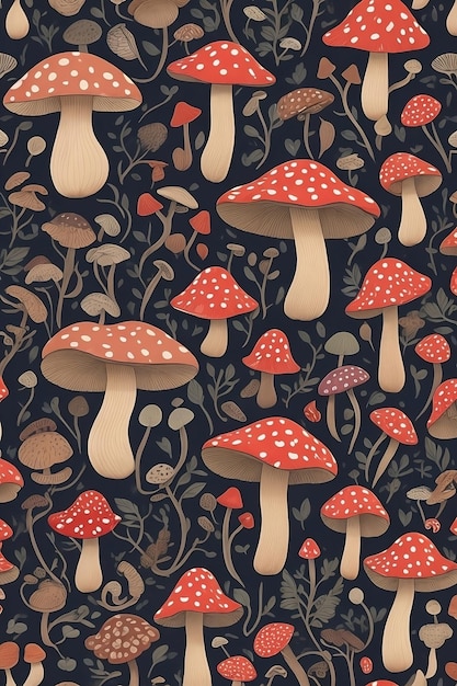 A painting of mushrooms