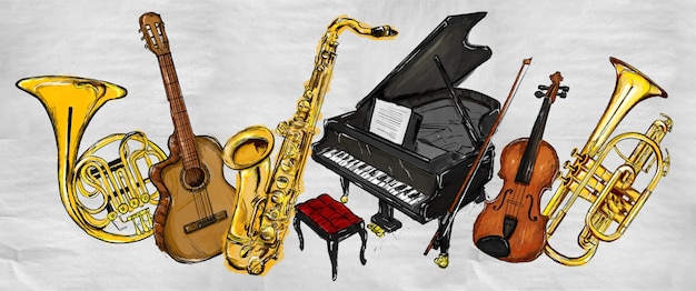 Painting music instruments