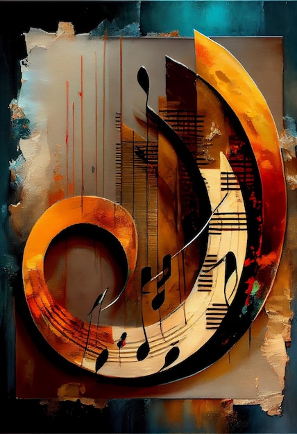 A painting of a musical note with the word " jazz " on it.