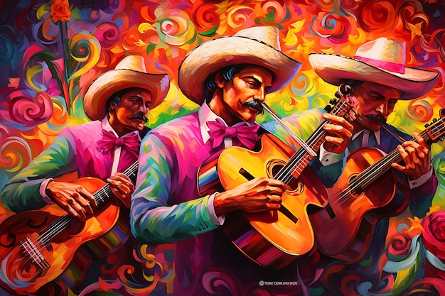 a painting of musicians playing music by person