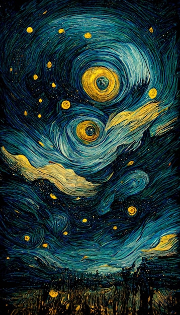 Painting of a night sky with stars generative ai