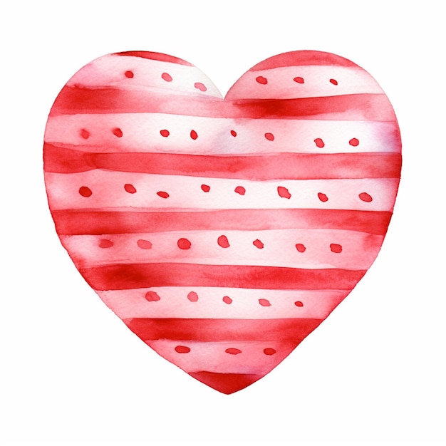 사진 빨간색과 색의 줄무 패턴을 가진 심장의 그림