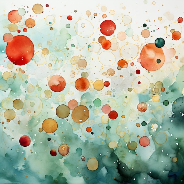 Foto pittura di un dipinto di un gruppo di cerchi di diversi colori generativo ai