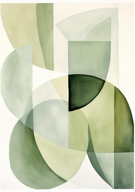 painting of a painting of a green and white abstract design generative ai