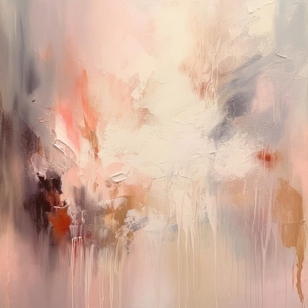 painting of a painting of a white and pink cloud with a red and white stripe generative ai