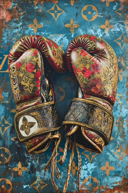 Photo painting of pair of boxing gloves