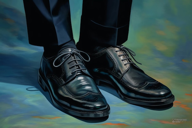 A painting of a pair of shoes