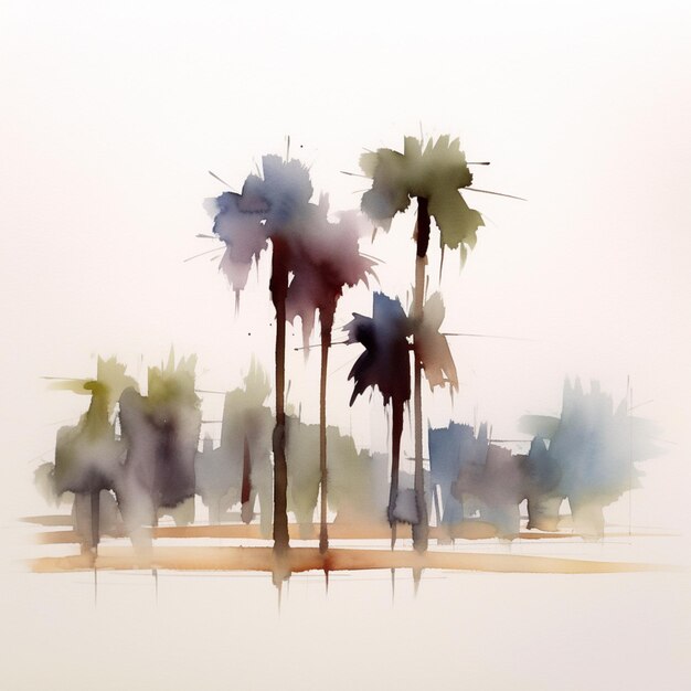 Photo a painting of palm trees with the word palm on it