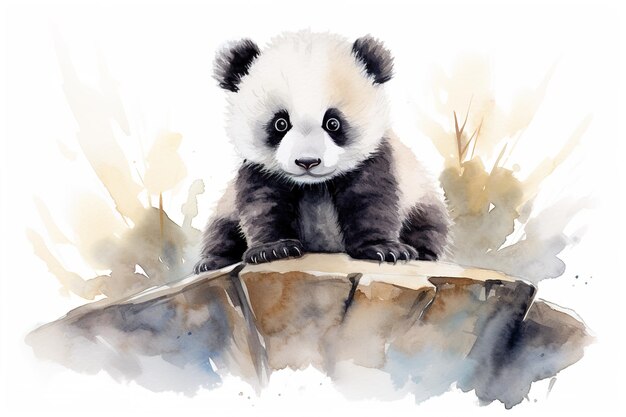 a painting of a panda with the eyes open