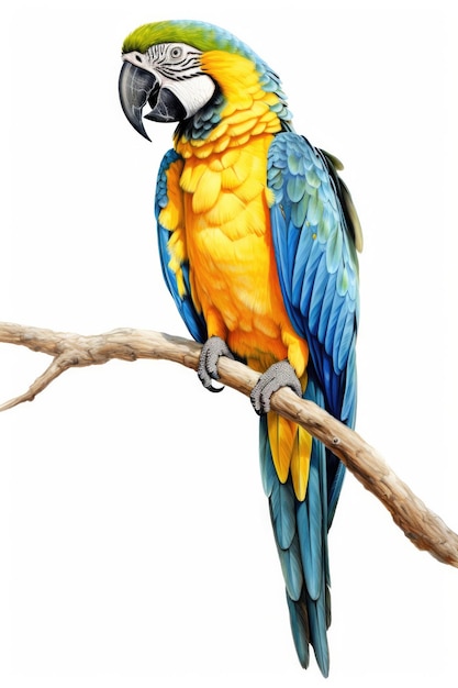 Photo a painting of a parrot on a branch