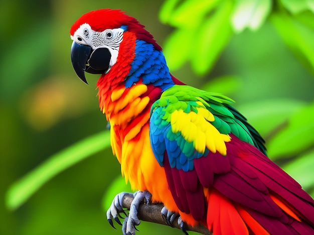 Photo painting of a parrot colorful art style generative ai