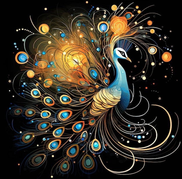 a painting of a peacock with the words peacock on it