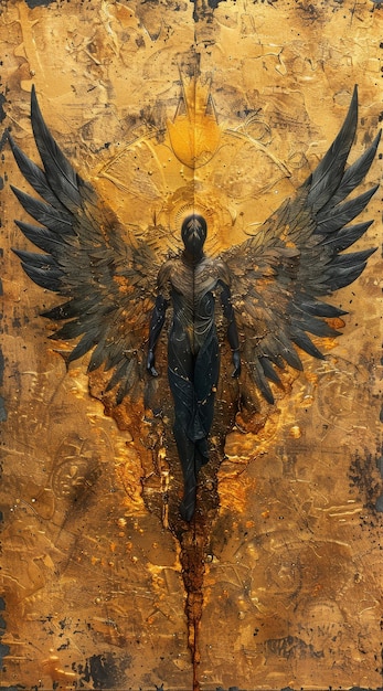 Painting of a Person With Large Wings